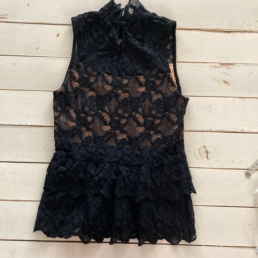 Peplum Cut Out Top in Black, Nightcap, 2 - Picture 5 of 8